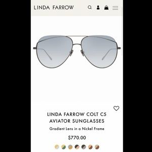 Linda Farrow Colt C5 Aviator Sunglasses